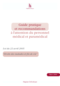 Guide pratique et recommandations à l'attention du personnel médical et paramédical