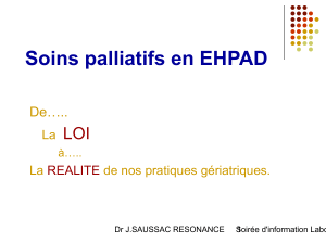 Soins palliatifs en EHPAD LOI De….. La