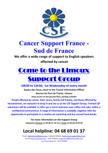 Cancer Support France - Sud de France Come to the Limoux Support Group