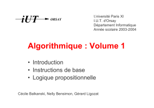 iUT Algorithmique : Volume 1 • Introduction • Instructions de base