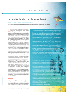 L La qualité de vie chez le transplanté  »