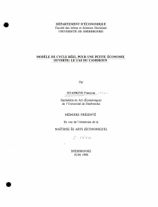 D&Eacute;PARTEMENT D'&Eacute;CONOMIQUE MOD&Egrave;LE DE CYCLE R&Eacute;EL POUR UNE PETITE  &Eacute;CONOMIE
