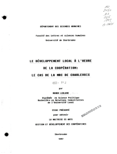LE DÉUELOPPEHEHT LOCAL A  L'HEURE DE LA  COOPÉRATION:
