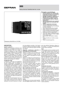 650 Principales caracteristiques REGULATEUR DE TEMPÉRATURE PID 1/16 DIN