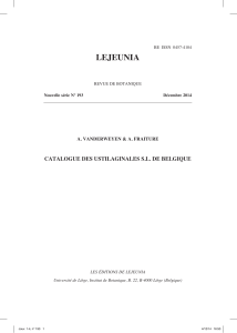 LEJEUNIA CATALOGUE DES USTILAGINALES S.L. DE BELGIQUE A. VANDERWEYEN &amp; A. FRAITURE