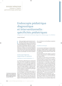 L Endoscopie pédiatrique diagnostique et interventionnelle :