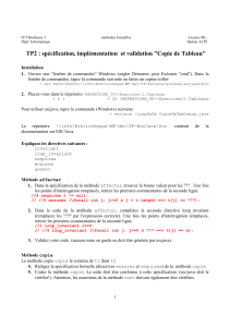 TP2 : spécification, implémentation  et validation &#34;Copie de Tableau&#34;