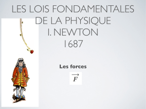 LES LOIS FONDAMENTALES DE LA PHYSIQUE I. NEWTON 1687