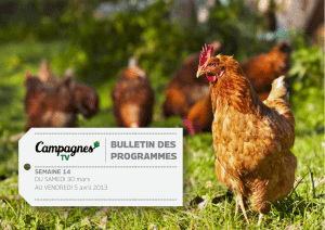 BULLETIN DES PROGRAMMES SEMAINE 14 DU SAMEDI 30 mars