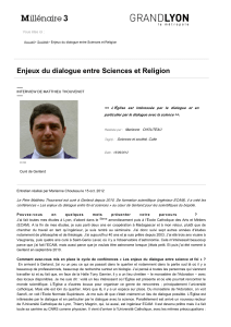 Enjeux du dialogue entre Sciences et Religion