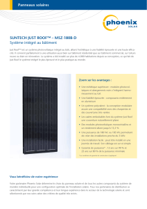 SUNTECH JUST ROOF™ – MSZ-180B-D Système intégré au bâtiment Panneaux solaires