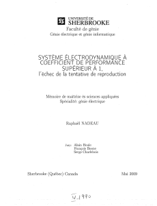 SHERBROOKE SYSTEME ELECTRODYNAMIQUE A COEFFICIENT DE PERFORMANCE SUPERIEURAl,