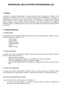 RÉFÉRENTIEL DES ACTIVITÉS PROFESSIONNELLES 1. Définition