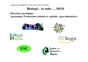 ESE Biologie : la suite … DS10 Direction scientifique: