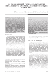 La comorbidité psoriasis-syndrome métaboLique, une maLadie muLtigénique compLexe C. P