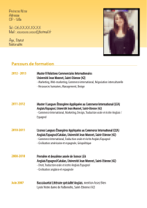 Parcours de formation Master II Relations Commerciales Internationales 2012 - 2013