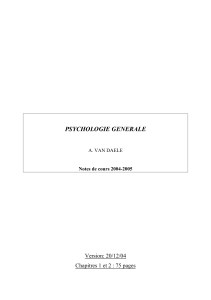 PSYCHOLOGIE GENERALE Version: 20/12/04 Chapitres 1 et 2 : 75 pages