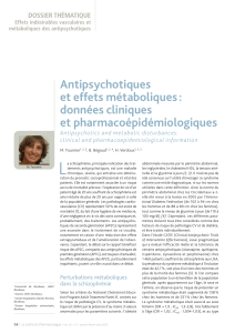 L Antipsychotiques et effets métaboliques : données cliniques