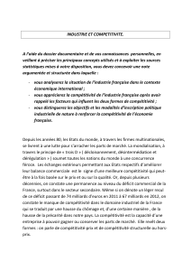 INDUSTRIE ET COMPETITIVITE.