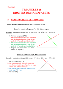TRIANGLES et DROITES REMARQUABLES I/ CONSTRUCTIONS  DE  TRIANGLES