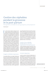 E Gestion des céphalées pendant la grossesse et le post-partum