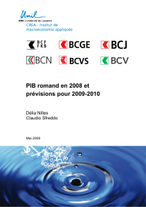 PIB romand en 2008 et prévisions pour 2009-2010 Délia Nilles Claudio Sfreddo