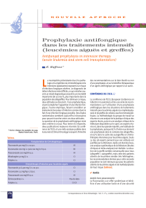 L Prophylaxie antifongique dans les traitements intensifs (leucémies aiguës et greffes)