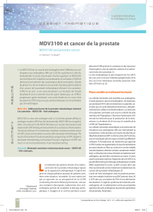MDV3100 et cancer de la prostate MDV3100 and prostate cancer  »