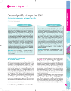 Cancers digestifs, rétrospective 2007 C Gastrointestinal cancers, retrospective review