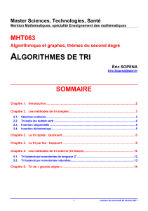 A  LGORITHMES DE TRI MHT063