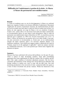 Difficultés de l’endettement et gestion de la dette : le... à l'heure du partenariat euro-méditerranéen