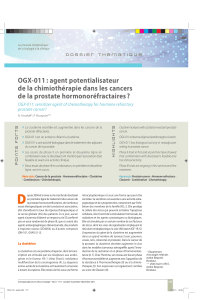 OGX-011 : agent potentialisateur de la chimiothérapie dans les cancers