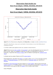 Observation Algol double star Beta Persei (Algol) / HR936, HD19356, HIP14576