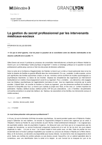 La gestion du secret professionnel par les intervenants médicaux-sociaux