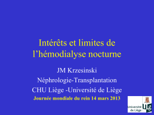 Intérêts et limites de l’hémodialyse nocturne  JM Krzesinski