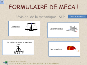 FORMULAIRE DE MECA ! Révision  de la mécanique - SEP