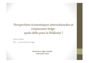Perspectives économiques internationales et conjoncture belge : Lionel Artige