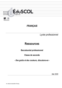 Ressources  FRANÇAIS Lycée professionnel