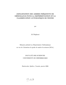 EXPLOITATION DES ARBRES FREQUENTS DE DEPENDANCE POUR LA REPRESENTATION ET LA