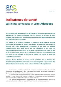 Indicateurs de santé Loire-Atlantique  Spécificités territoriales en