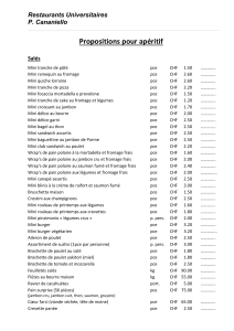 Propositions pour apéritif  Restaurants Universitaires P. Cananiello Salés 