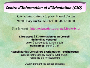 Centre d’Information et d’Orientation (CIO) Ivry sur Seine Site Internet :