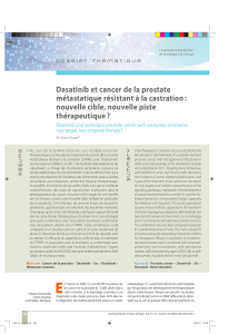 Dasatinib et cancer de la prostate nouvelle cible, nouvelle piste