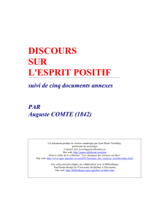 DISCOURS SUR L'ESPRIT POSITIF suivi de cinq documents annexes