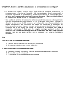 Chapitre 1. Quelles sont les sources de la croissance économique ?