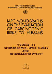 Ouvre une page vers la ressource "Infection with Helicobacter pylori. Monographs on the evaluation of carcinogenicrisks to humans"
