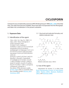 CICLOSPORIN 1.  Exposure Data 1.1  Identification of the agent 9 (