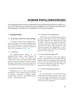 Human PaPillomaviruses 1.  Exposure Data 1.1  Taxonomy, structure, and biology