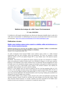 Bulletin électronique de veille Cancer Environnement N° 6 du 12/02/2014