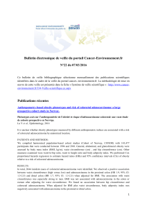Bulletin électronique de veille du portail Cancer-Environnement.fr N°22 du 07/03/2016